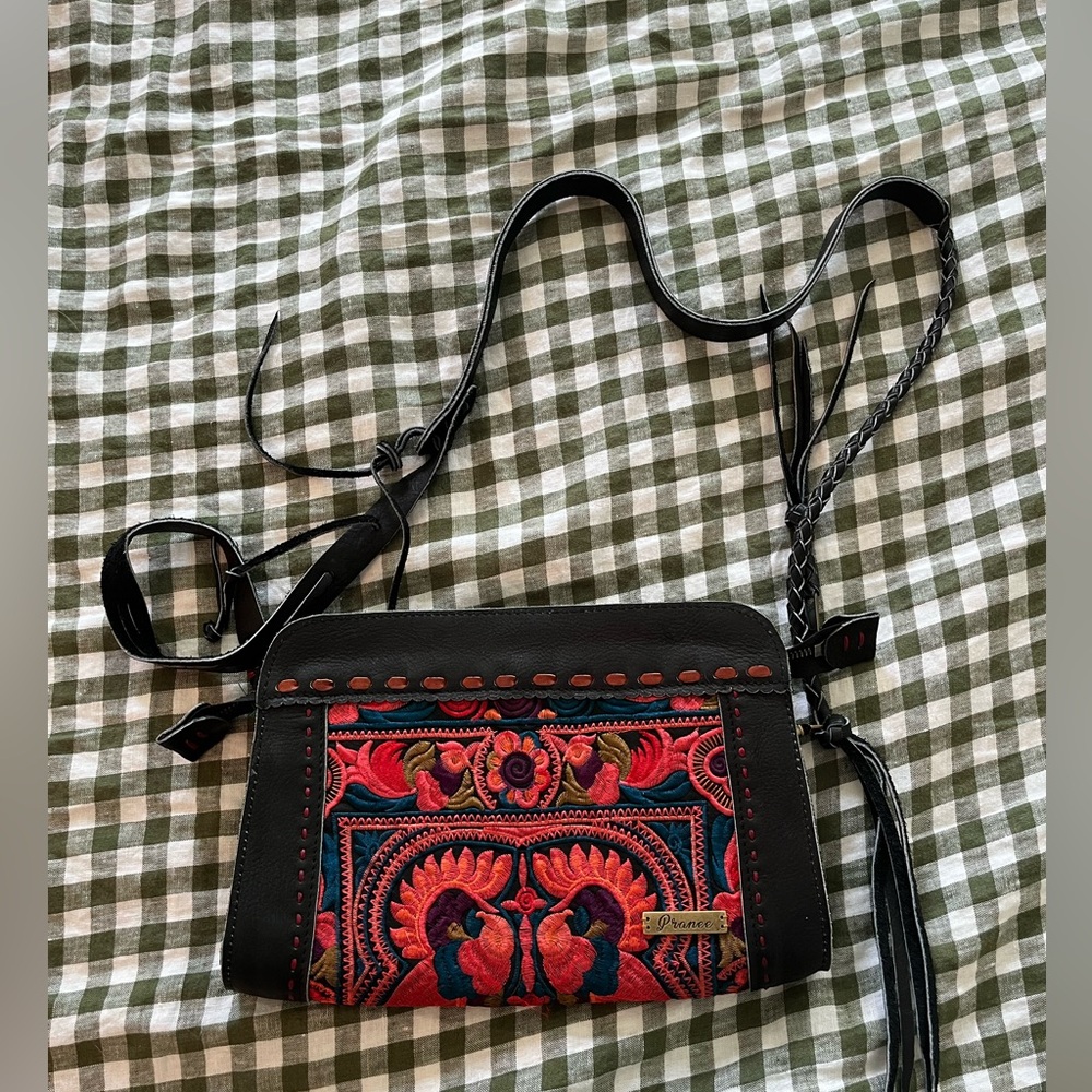 Pranee Pheonix "Hadley" Wristlet in Fire Embroidered Crossbody Bag